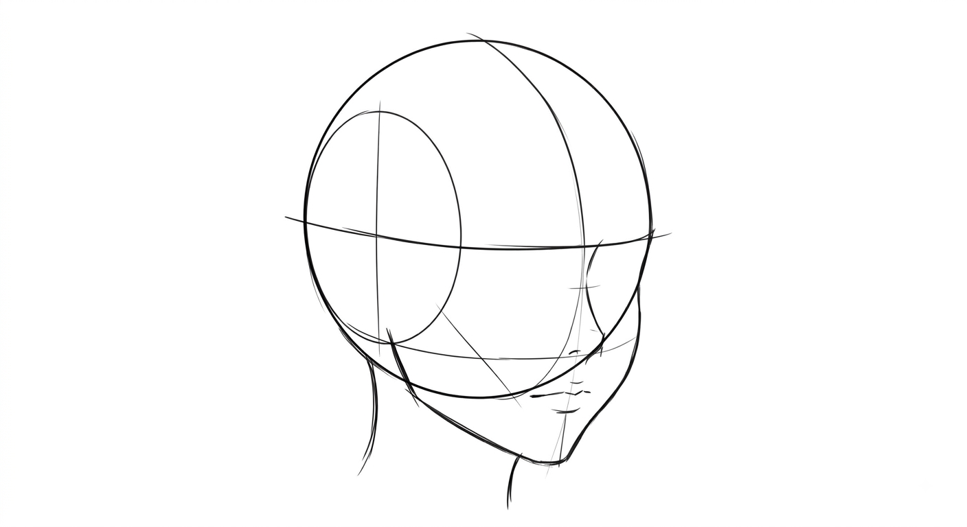 How to Draw Anime Face in 3/4 View