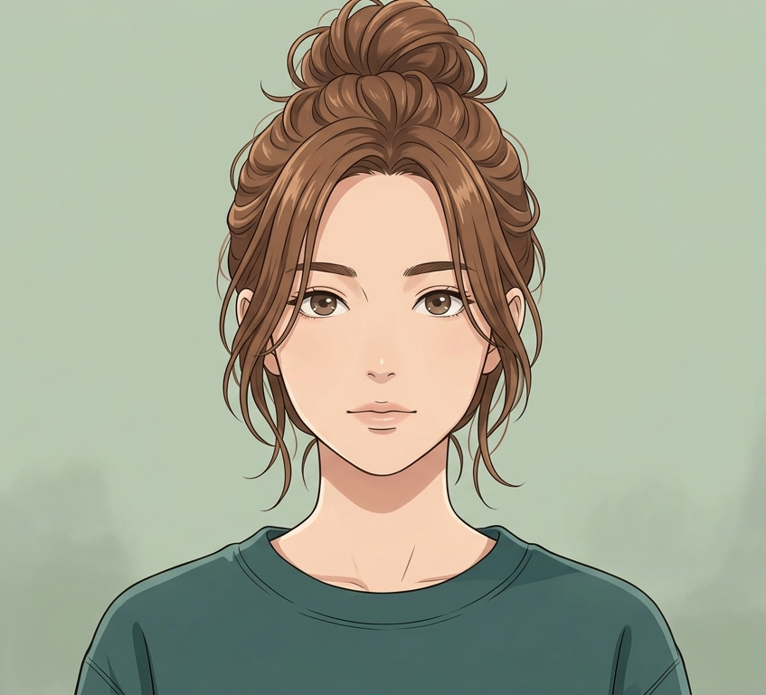 Female · Messy Bun · Front