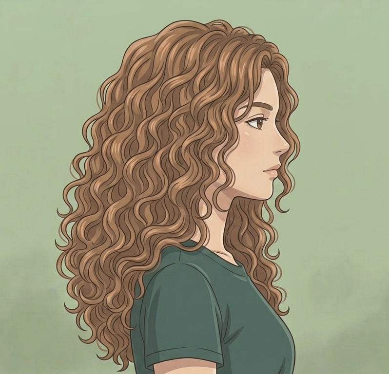 Female · Long Curly · Right Side