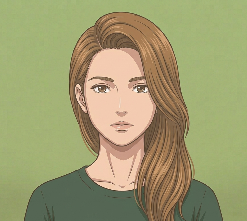 Female · Side-Swept Long · Front