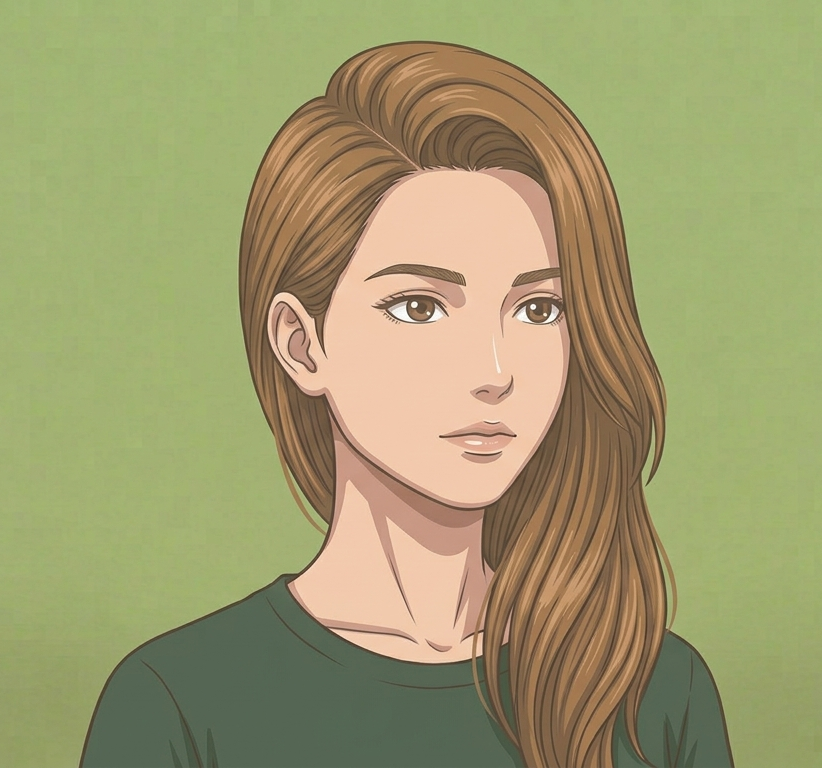 Female · Side-Swept Long · Front Right 3/4