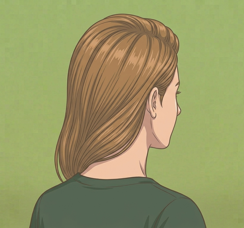 Female · Side-Swept Long · Back Right 3/4