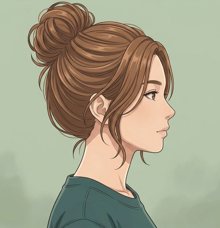 Female · Messy Bun · Right Side