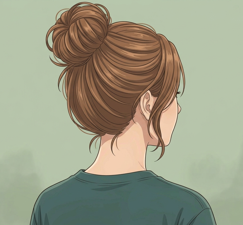 Female · Messy Bun · Back Right 3/4