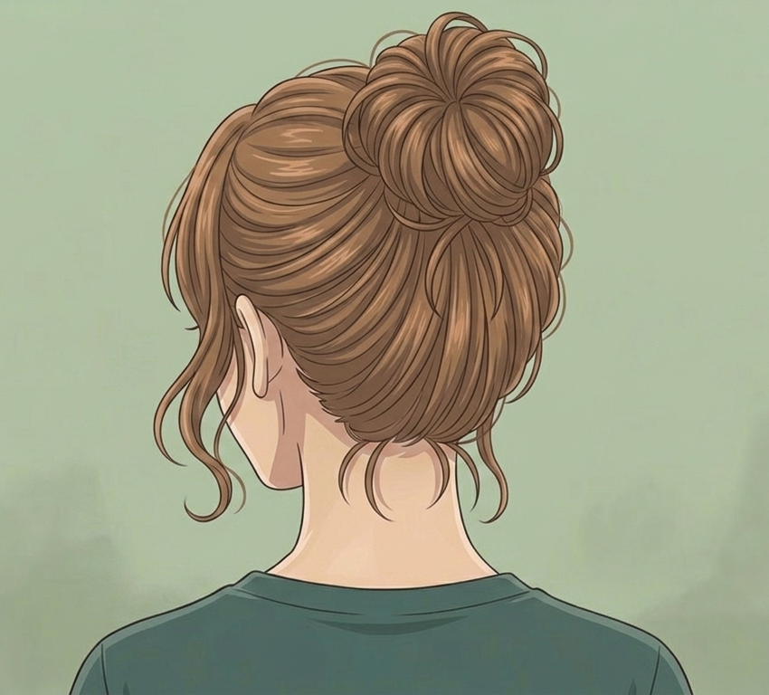 Female · Messy Bun · Back Left 3/4