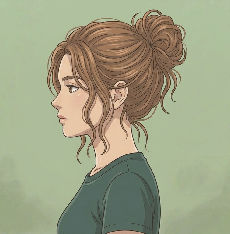 Female · Messy Bun · Left Side