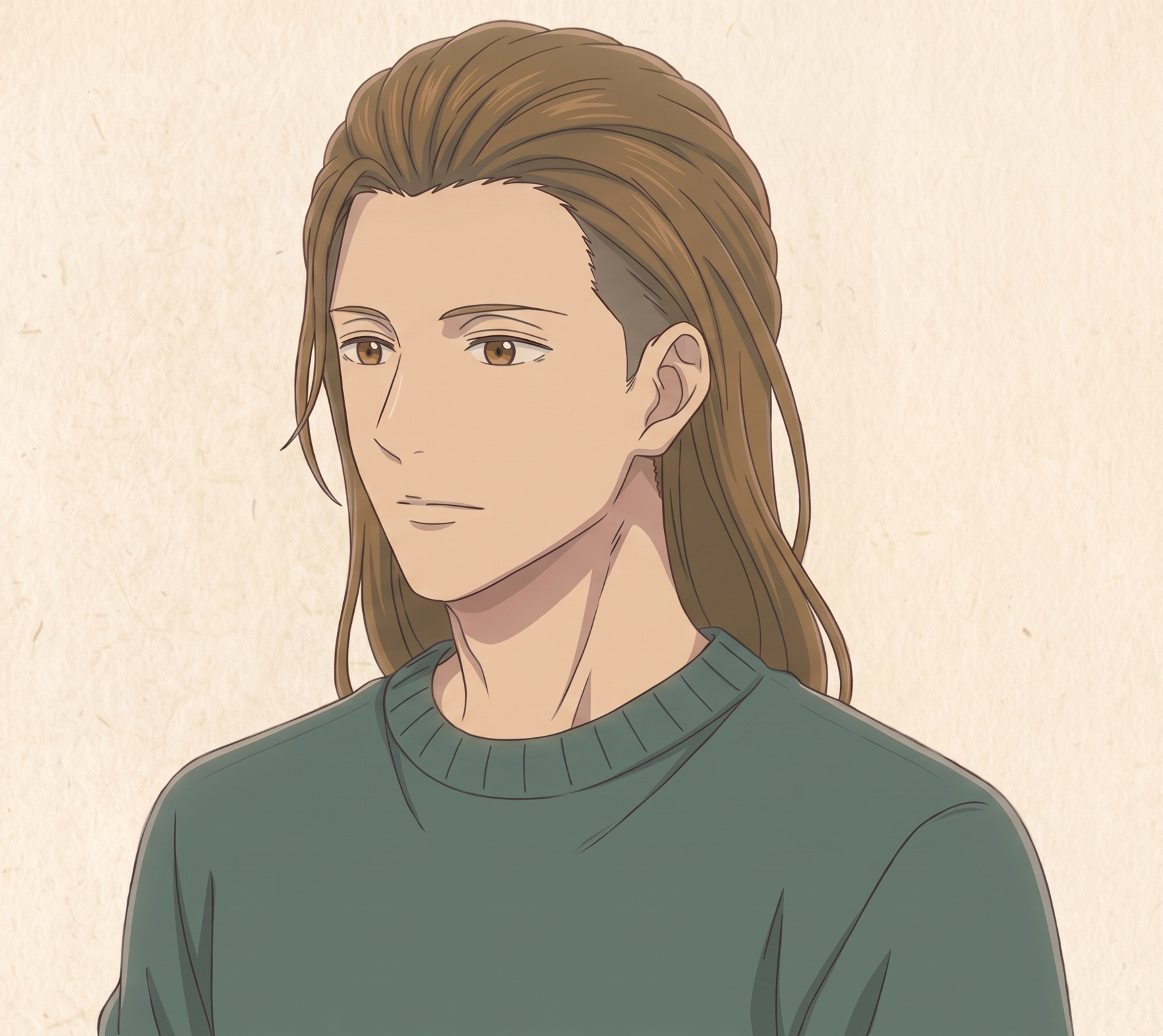 Male · Long Undercut · Front Left 3/4