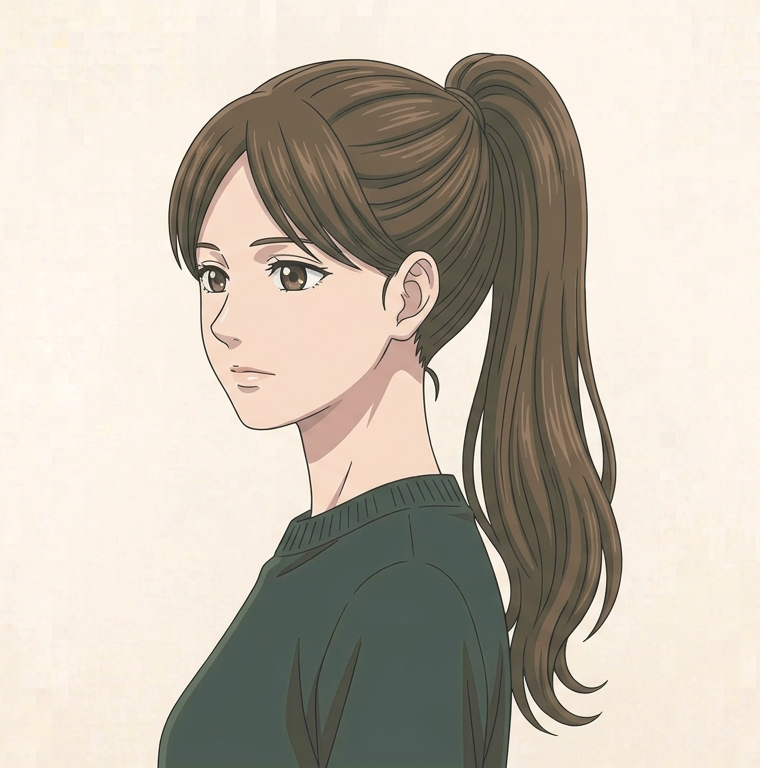 Female · High Ponytail · Front Left 3/4