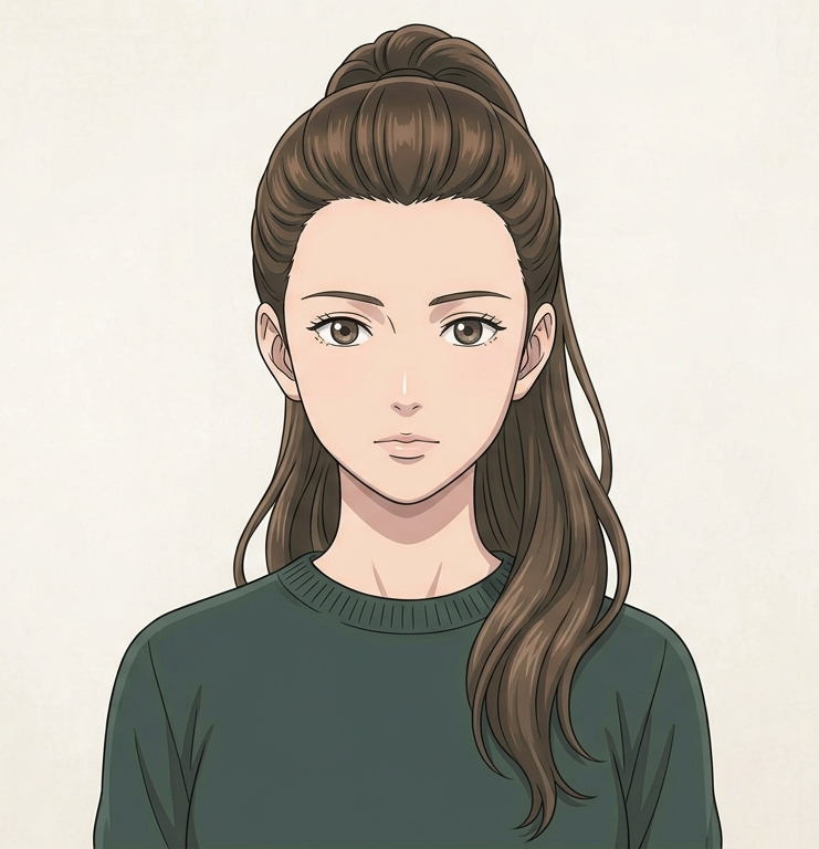 Female · High Ponytail · Front