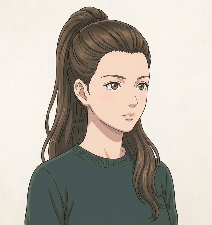 Female · High Ponytail · Front Right 3/4