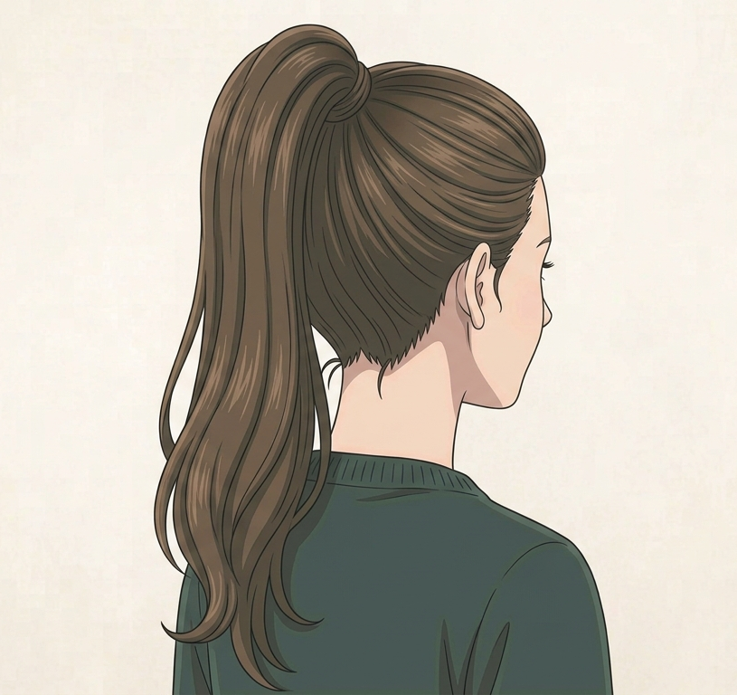 Female · High Ponytail · Back Right 3/4