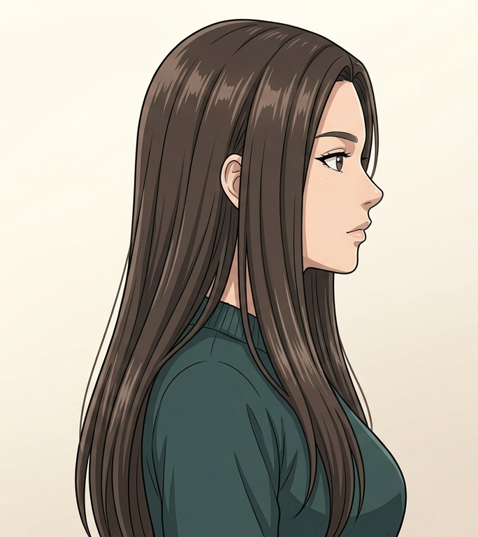 Female · Long Straight · Right Side
