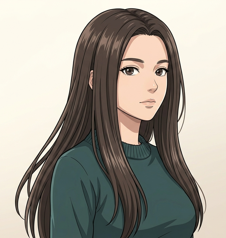 Female · Long Straight · Front Right 3/4