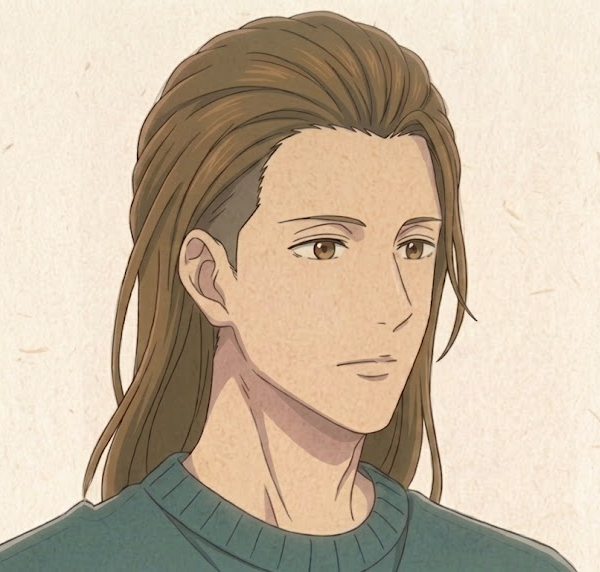 Male · Long Undercut · Front Right 3/4