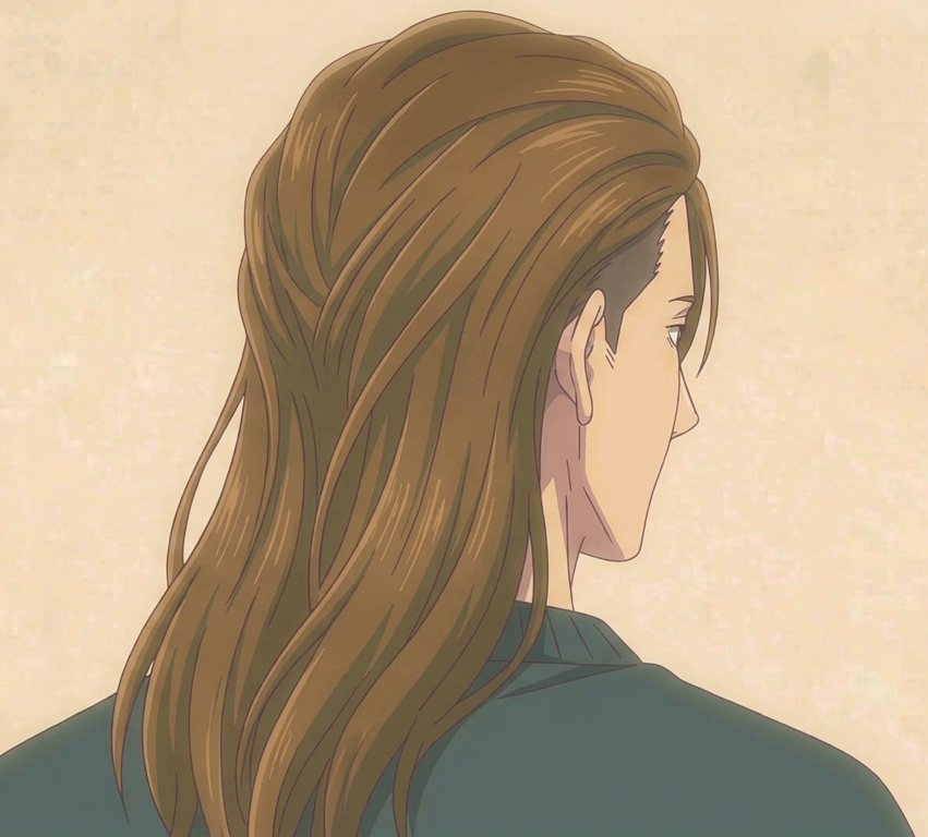 Male · Long Undercut · Back Right 3/4