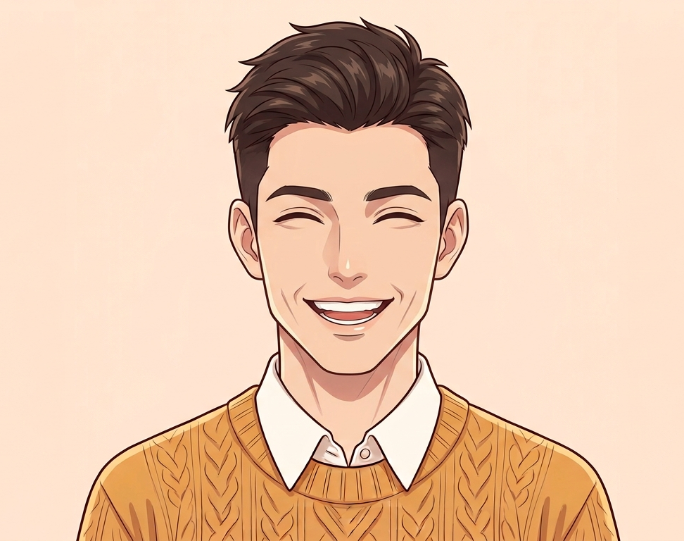 Male · Front · Happy
