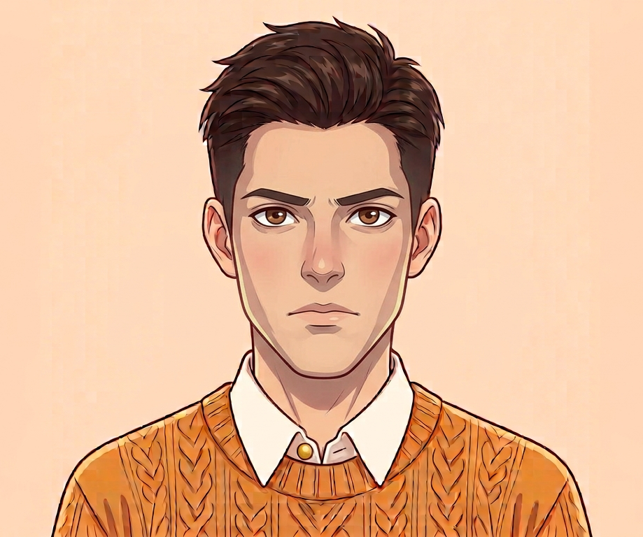 Male · Front · Serious