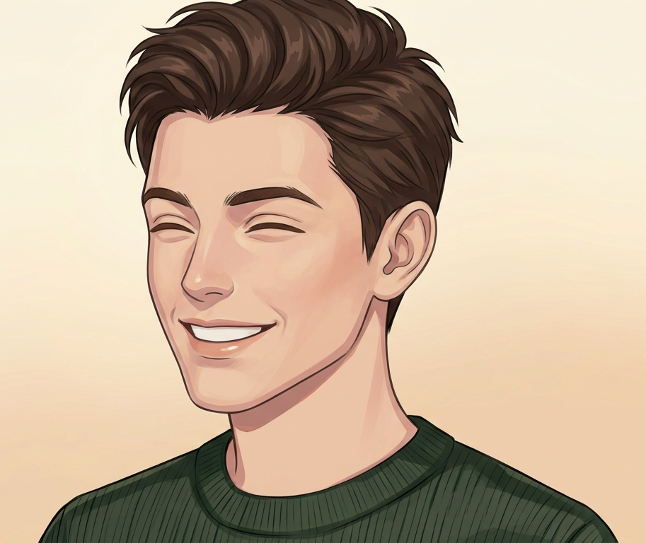 Male · 3/4 · Happy