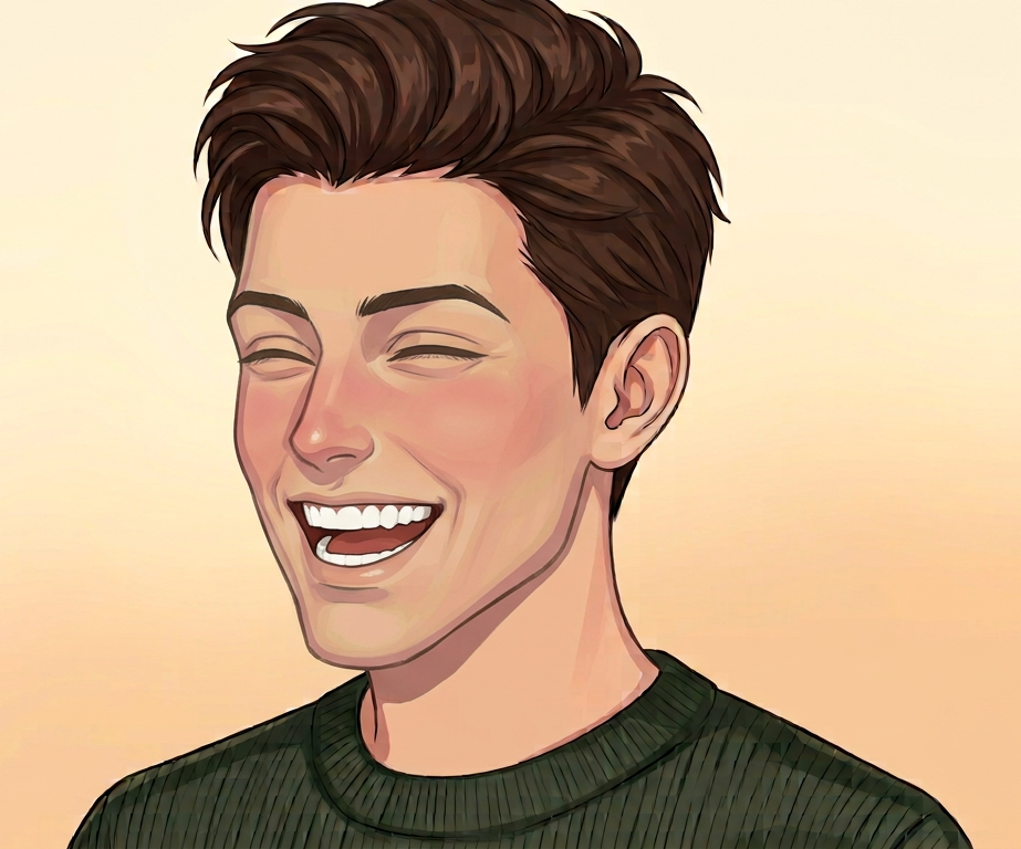Male · 3/4 · Laughing