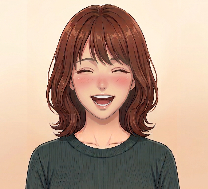 Female · Front · Laughing