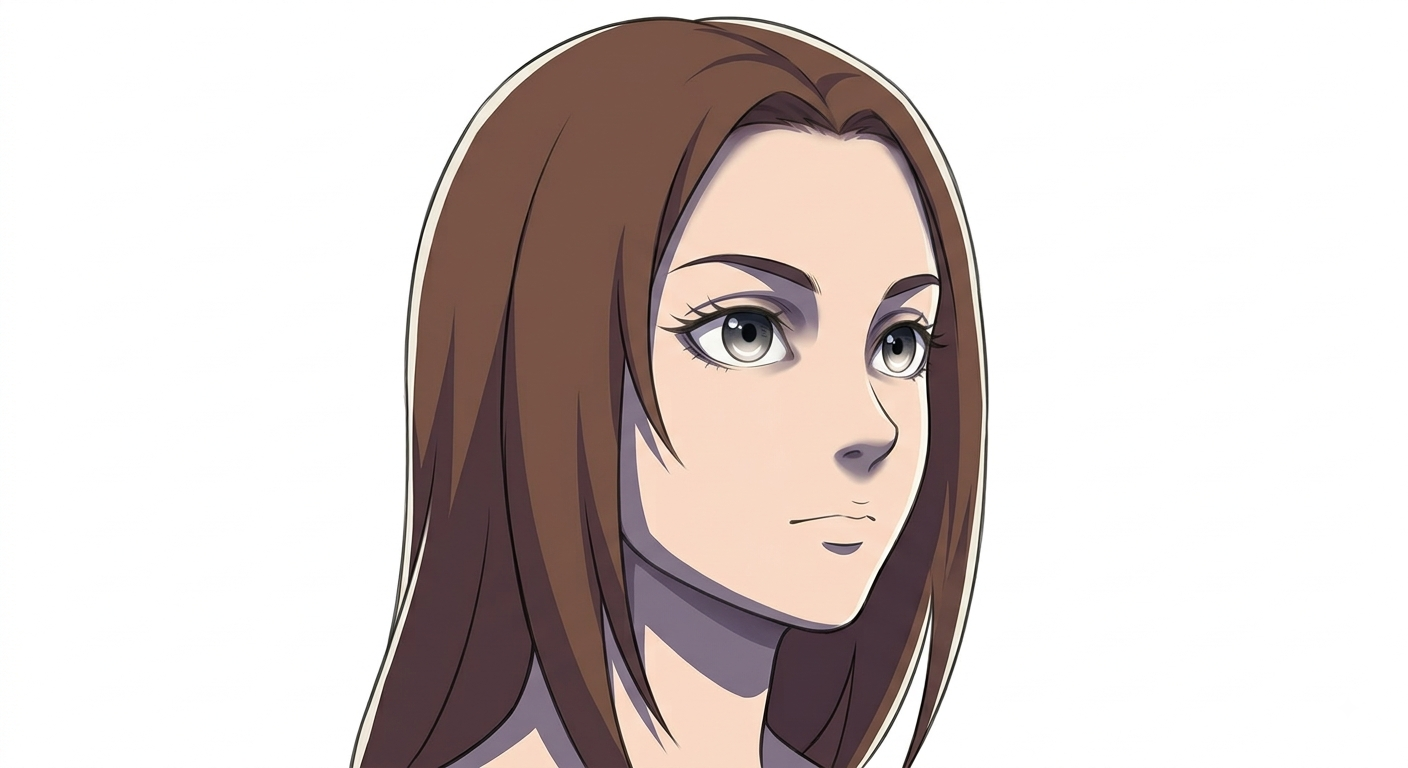 Female anime face in 3/4 view showing rim light and occlusion