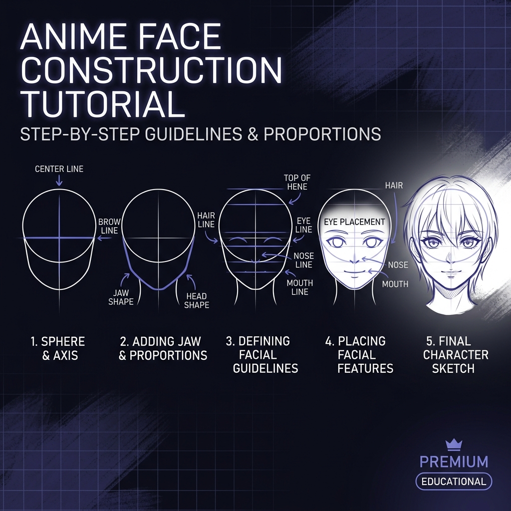 Anime Face Proportions & Construction